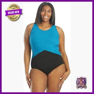 Plus Size One Piece Swimsuit Long Sleeve UPF 50+ Tummy Control